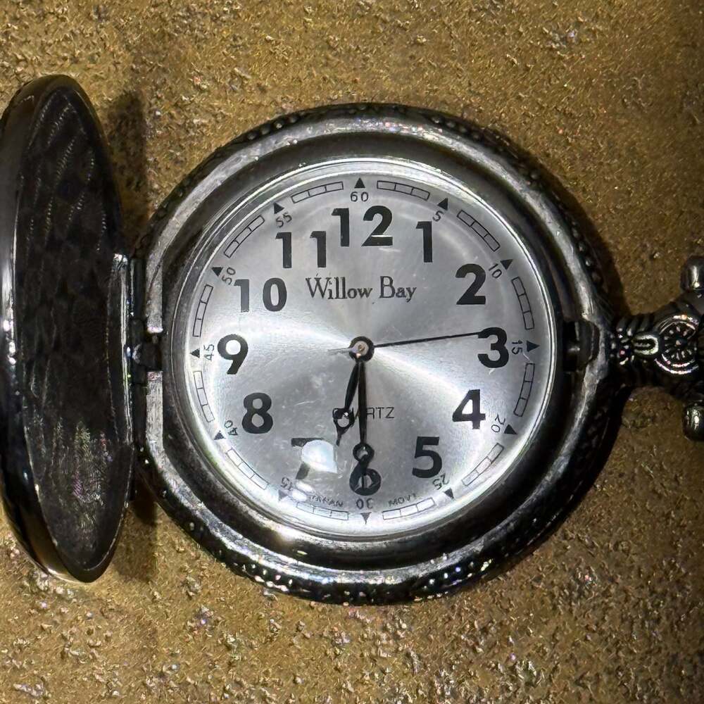 Railroad Steam Engine Guilded Locomotive Ornate Pocket Watch Details Quartz